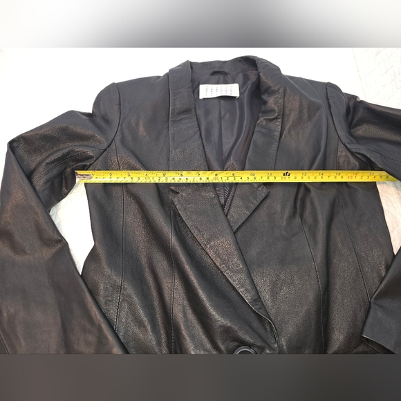 Jodi Arnold Black Leather Blazer Women's Size 4 - Picture 5 of 11